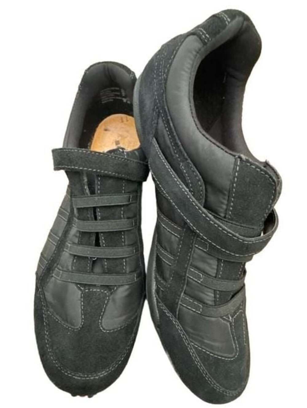 Predictions Black Walking Shoes W/ Velcro Straps Woman’s Size 11